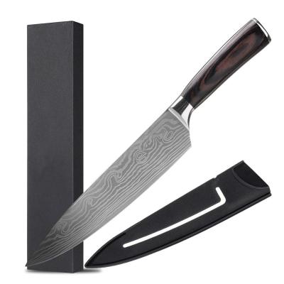 China Viable China 8 Inch Damascus Stainless Steel Kitchen Knife Wood Handle Chef Knife for sale