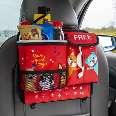 China As Multi Functional Hanging Type Creative Cute Car Image Car Interior Supplies Folding Storage Bag Cartoon Garbage Bin for sale