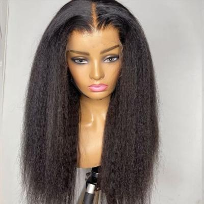 China Goodluc Factory Price Hd 180% Density Yaki Body Wave Style Brazilian Human Hair Wigs 100% Lace Frontal Wig 13*4 For Black Wome for sale