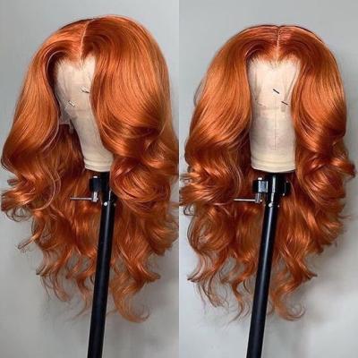 China Other GL 180% Density Hd Full Lace Hair Wigs For Colored Women, 350 Ginger Colored Lace Front Wigs Orange, Lace Closure Frontal Wig for sale