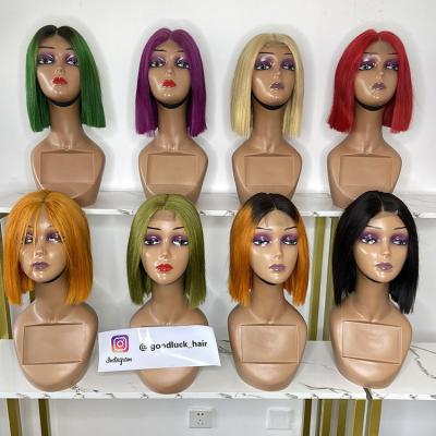 China Body Wave 2x6 100% Virgin Hair Bob Wigs Frontal Closure Kim K Bob Wig Lace Closure Wig Unprocessed Transparent Hair Lace Frontal Closure for sale