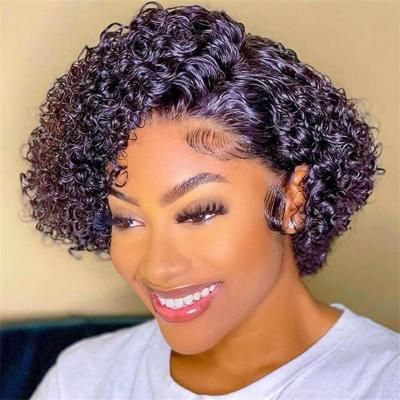 China Good Luck 2023 New Style Body Wave Brazilian Hair 13*4 13*6 Pixie Cut Hd Lace Front Wig 100% Human Hair For Black Women for sale