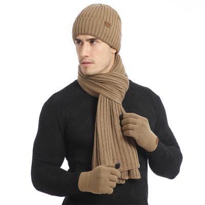 China Custom Long Beanie Hat Gloves and Scarf Set for sale