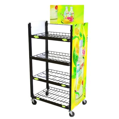 China Private Custom Customized Food Display Stand Beverage Display Rack For Shelves For Retail Store for sale