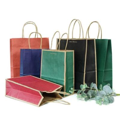 China Custom Hot Selling Recyclable Paper Bags Craft Paper Gift Bag Paper Shopping Bag With Logo Print for sale