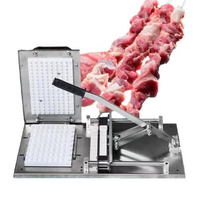 China High efficiency Wholesale manual mutton kebab machine hand BBQ bamboo meat skewer machine beef satay string making machine for sale