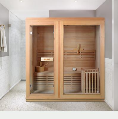 China Computer control panel Smartmak sauna traditional room dry steam sauna with harvia sauna stove for sale