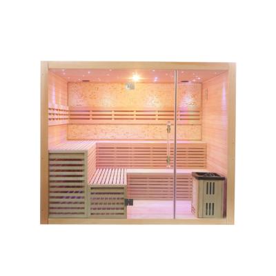 China Wholesale Computer Control Panel SMARTMAK Hemlock Sauna Traditional Wooden Room Finnish Sauna for 4-6person for sale