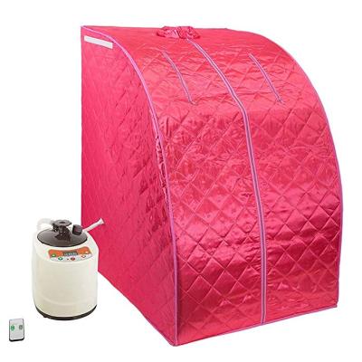 China Portable Computer Control Panel Sauna With Folding Chair One Person Mini Infrared Sauna Cabin Room Portable Sauna for sale