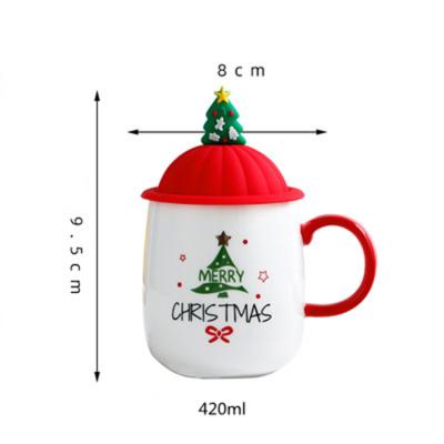 China Sustainable Manufacturer of straight creative mugs with spoon LIDS for Christmas gifts Santa Ceramic coffee mugs for sale