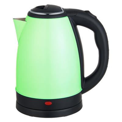 China 360 Degree Base Stainless Steel Kettle Green Body Electric Sensitive Rotation Steam Switch Auto Power Off for sale