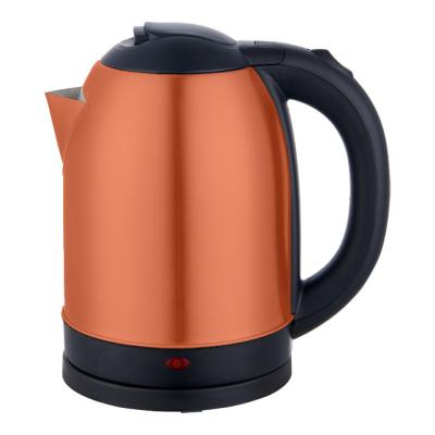 China 360 Degree Rotation Base Factory Customized 1.8L Stainless Steel Orange Color Steel Electric Kettle for sale