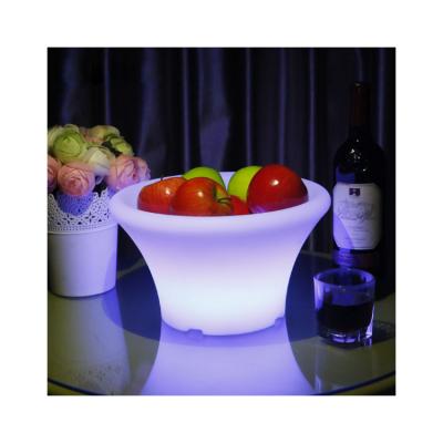 China Colorful Ice Bucket Modern Plastic Double Bar Home Filling Dish Led Luminous Fruit Tray Creative Night Light for sale