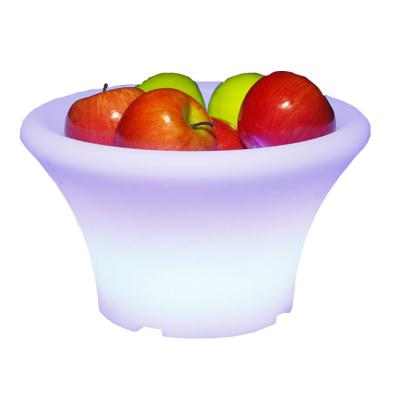 China Colorful Ice Bucket Modern Plastic Double Bar Home Filling Dish Led Luminous Fruit Tray Creative Night Light for sale