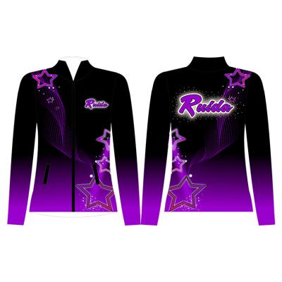 China Breathable cheer jacket tracksuita custom zipper jogging suits sublimated full sublimation warm ups for sale