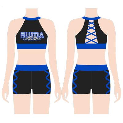 China Customized cheer dance wear custom clean design cheer practice wear rhinestone cheerleader uniforms girls cheerleading clothes for sale