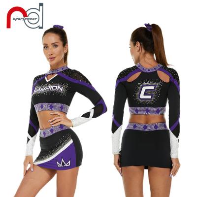 China Polyester + Spandex 2022 Customized Unique Design Performance Star All Cheerleading Dance Uniform Wear For Kids for sale