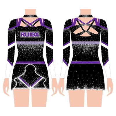 China Wholesale Fashion Polyester+Spandex Cheerleading Dance Uniform Sublimation Print To Use Dancer Tights For Adults Women for sale