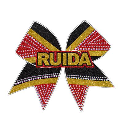 China Big New Professional Customized Bows Wholesale Style Cheer Hair Accessories Sparkle Bling All Star Cheer Hair Bow for sale