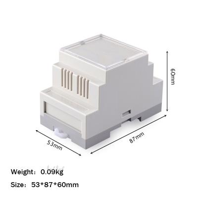 China Din Rail Abs Cabinet DIY Circuit Board Outlet Switch Enclosure Fireproof 53*87*60mm Te koop