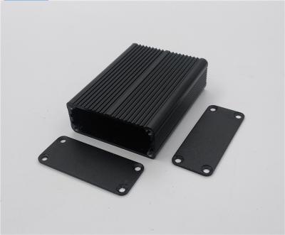 China Heat Resistant Powder-coated Black Extruded Aluminum Enclosure 46*19*60mm With Mounting Brackets for sale