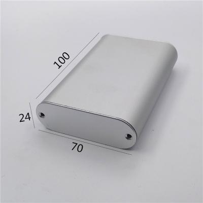 China DIY Silver and Black Extrusion Aluminum Power Bank Enclosure Width 70*24*100mm for sale