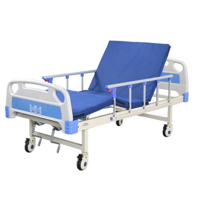 China High Quality Two Functions Modern Hot Selling Manual 2 Cranks Hospital Bed With ABS Bed Headboard And Footboard for sale