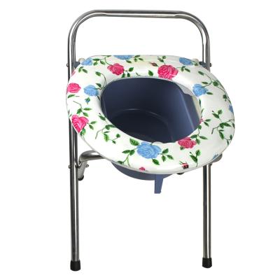 China Light Weight Stainless Steel Portable Folding Commode Stool for sale