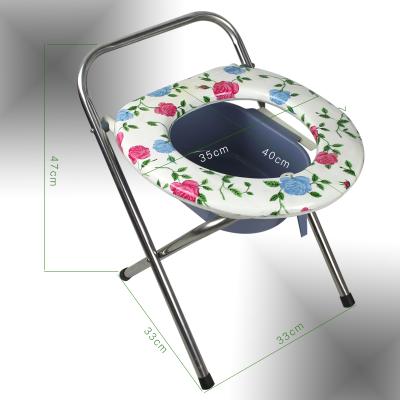 China Lightweight Durable Stable Folding Commode Chair Portable Camping Toilet Seat for sale