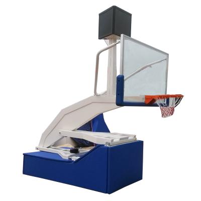 China Indoor Fiberglass Electro Full Size Hydraulic Basketball Stand FIBA ​​Adjustable Hoop Standard for sale