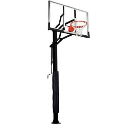 China Tempered Glass Backboard In-ground Basketball Rack Hoop for sale