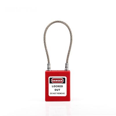 China Hot Security Lockout 2021 Stainless Steel Wire Shackle Cable Labor Safety Padlock for sale