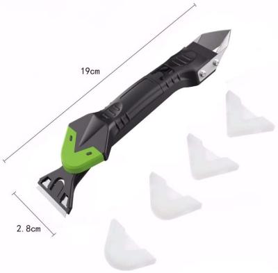 China Plastic Stainless Steel and 5 in 1 Silicone Caulking Tools Stainless Steel Trout Glass Glue Angle Scraper Tool Finishing Caulk Caulk Grout Remover for sale