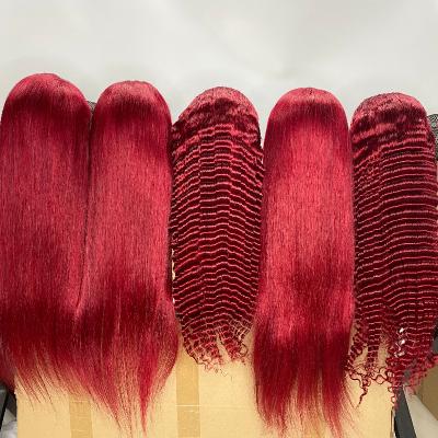 China Body Wave #99J Burgundy Wine Red Brazilian Hair 4x4 HD Lace Closure Wig For Color Women Human Hair Full Lace Front Wigs for sale