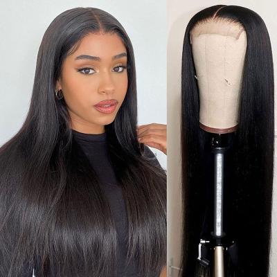 China Body Wave 180% Density Peruvian Straight Human Hair 4x4 HD Lace Closure Transparent Swiss Wigs For Black Women Full Lace Hair Wigs for sale