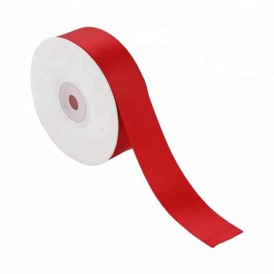 China High Tenacity Free Sample Good Quality 100% Polyester 1 Inch Red Satin Ribbon for sale