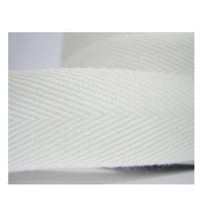 China Wholesale Logo Printed White Herringbone 100% Sustainable Cotton Ribbon for sale