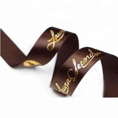 China Custom Metallic Foil Printed High Tenacity Ribbon With Name, Logo Ribbon for sale