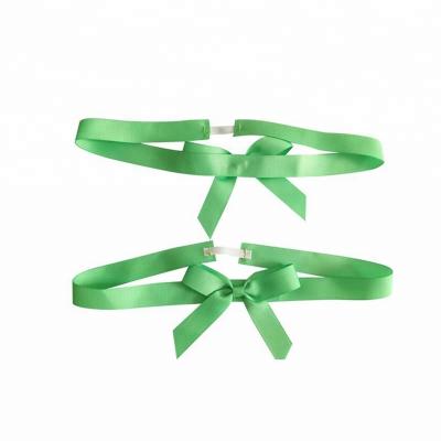 China Eco - Friendly Gift Wrap Grosgrain Ribbon Pre - Tied Bows With Elastic Band for sale