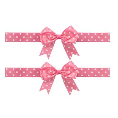 China Eco - Friendly Gift Wrapping Ribbon Printed Pretied Bow With Tag For Chocolate Box for sale