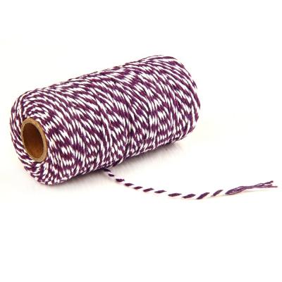 China 2MM Purple And White Cotton Bakers Cotton Twist Wholesale For Gift Wrapping for sale