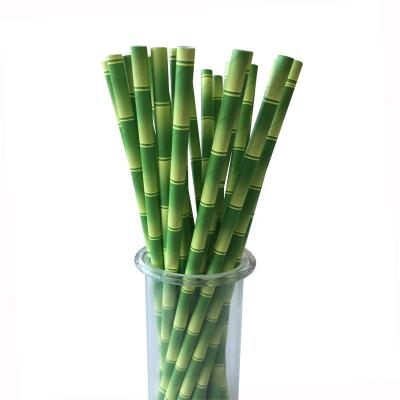 China Hot Sale Eco-Friendly-Biodegradable Bulk Bamboo Printed Paper Straws for sale