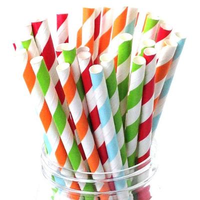 China Gift Wrapping Paper Wholesale Biodegradable Striped Paper Straws for sale