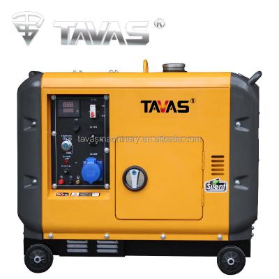 China Chinese Manufacturers Super Silent 7 Kw , 8.5 KVA Sin Wave Diesel Generator With Yellow Shell DG9500SE for sale