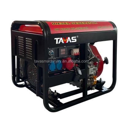 China 5kw 3phase secend hand jiangsu wellpower diesel generator with red appearance DG6000E for sale