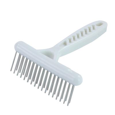 China New Alloy Steel Pet Double Stocked Rake Knotted Dog Comb Cleaning and Grooming Comb for Removing Hair Floating Comb for sale