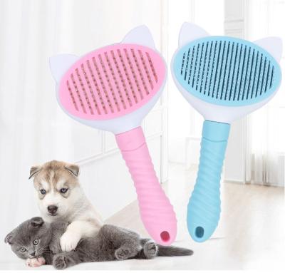 China Wholesale Open Stocked New Pet Cat Ear Needle Comb Dog Knot Knot Cat Comb Thin Self-cleaning Comb Hair Removal for sale