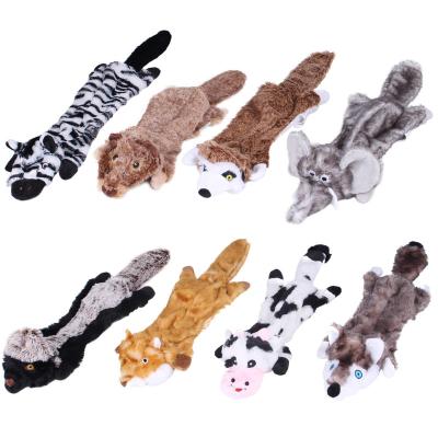 China Stocked Lie Down Big Dogs Shape Plush Toy Pet Puppy Squeaky Chew Resistant Animal Bite Toy Pets Accessories Supplies for sale