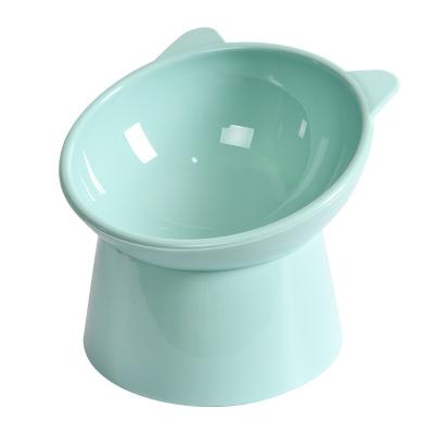 China Automatic Nordic Style Cat Bowl Cartoon High-footed Inclined Neck Guard To Prevent Flipping Dog Food Bowl for sale