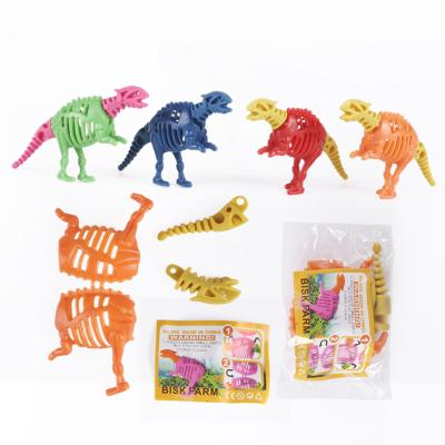 China Toy Colorful New Design Cheap Price Individual Assembly Cartoon Dinosaur Plastic Skeleton Price Diy Capsule Kids Promotional Toys for sale